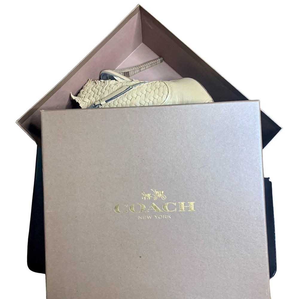 Coach Tan Open Toe Leather Heels - Picture 6 of 6